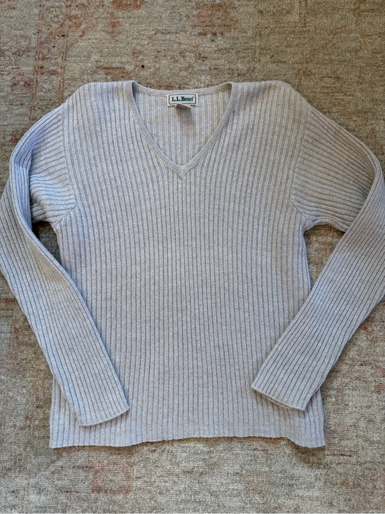 L.L. Bean Sweaters - L.L. Bean Ribbed V-Neck Sweater Cotton and Linen